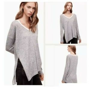 Aritzia Wilfred grey v-neck asymmetrical sweater